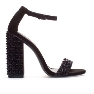 ZARA Block Heel Sandal with Rhinestones